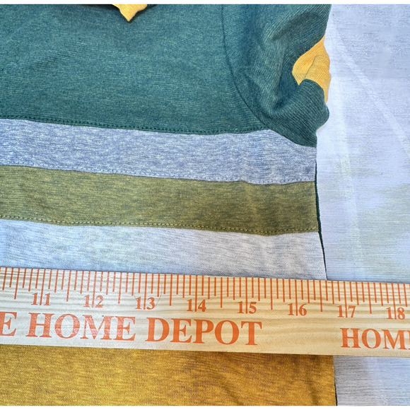 Prana Top Women's sz XS Cozy Up Ringer Tee Striped Colorblock Hemp Blend - Picture 6 of 7